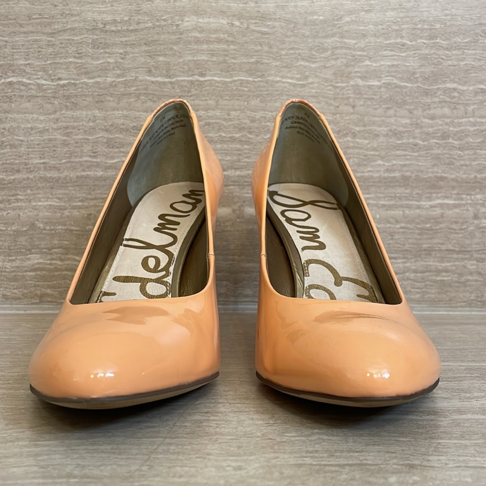 SAM EDELMAN UEC size 8 “Camdyn” Stiletto Heels coral orange pink heel detail - Picture 3 of 16